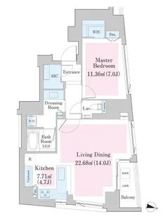 南麻布レジデンス【9階】の間取り