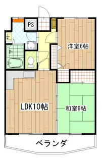 サンパレスカガワ【2階】の間取り