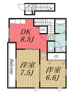 千葉県東金市田間【アパート】の間取り