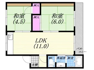 兵庫県芦屋市親王塚町【マンション】の間取り