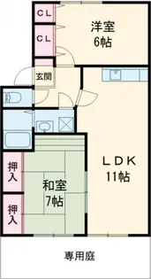 クレール津福I【1階】の間取り