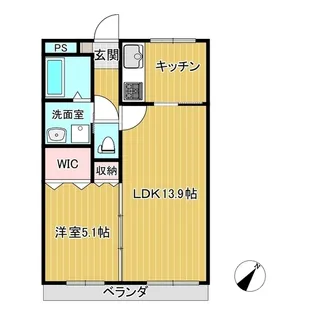 カレント勝央【4階】の間取り