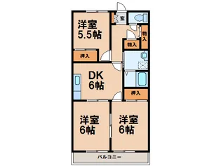 ハイツハンドヒル【2階】の間取り