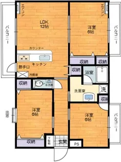 レアールマンションソレイユ【1階】の間取り