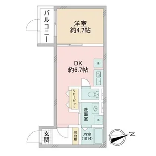 1DKの間取り画像