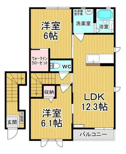 ラ・フォルトゥーナB【2階】の間取り