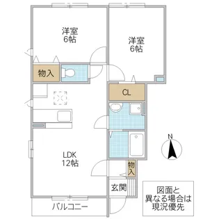 茨城県水戸市姫子1【アパート】の間取り