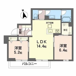 シャーメゾン カームヴィラ【1階】の間取り