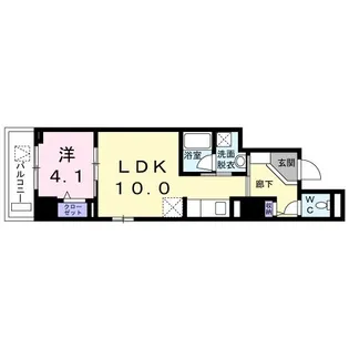 1LDKの間取り画像