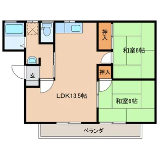 宮崎県都城市平江町【アパート】の間取り