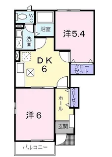 2DKの間取り画像