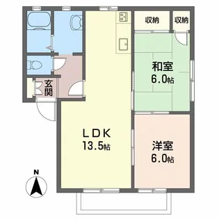 メゾン北野 B棟【1階】の間取り