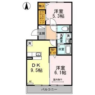 愛知県名古屋市中川区供米田3【アパート】の間取り