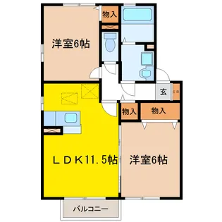 リジェールB【2階】の間取り