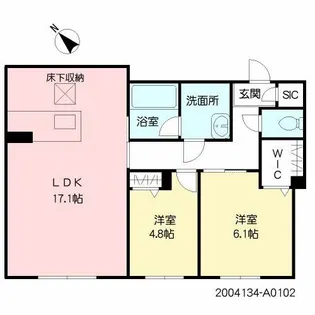 シャーメゾンほたくぼA【1階】の間取り