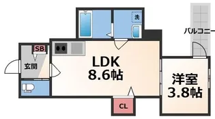 Luna terrace 近大前【2階】の間取り