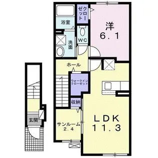 ソレイユ藤枝【2階】の間取り
