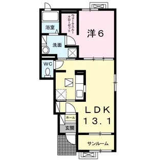 スカイパレスA【1階】の間取り