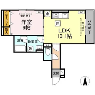 パラディーゾ湘南【1階】の間取り