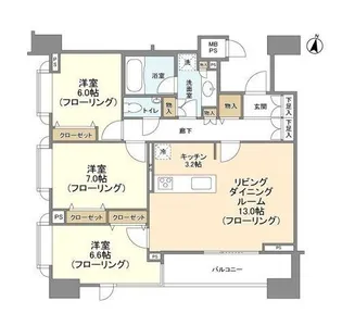 HF白金高輪レジデンス【6階】の間取り