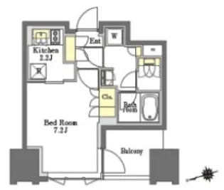 びゅうリエットグラン新宿戸山【10階】の間取り