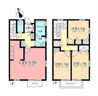 神奈川県横浜市緑区森の台【一戸建】の間取り