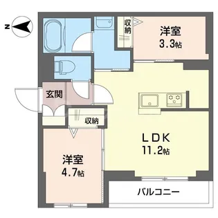 ビスタリエ南花畑【3階】の間取り