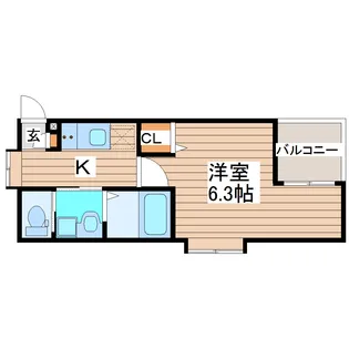 アクアコート宮千代【1階】の間取り