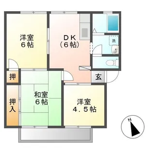 ジュネスハイム ペット(犬)【2階】の間取り
