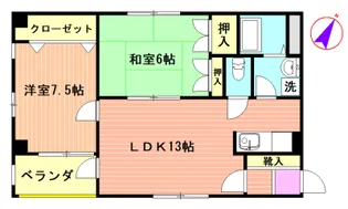 マンションポムドール【2階】の間取り