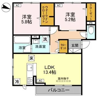 プリュニエ【1階】の間取り