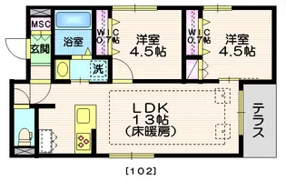 ロゼ 桜新町【1階】の間取り