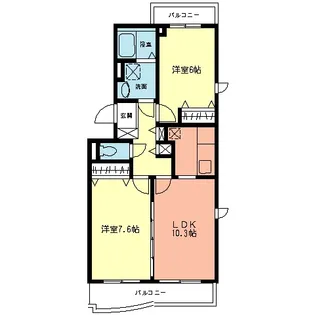 ルナパレスつきみ野A【1階】の間取り