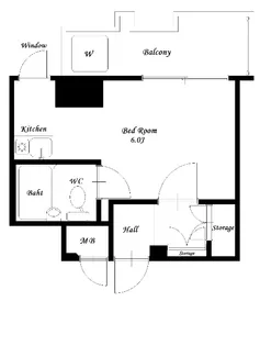 リバービューハイツ【5階】の間取り