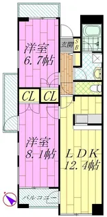 ヴェルポワール東葛西【8階】の間取り