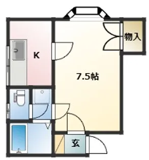メゾンカレッジ【1階】の間取り