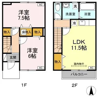 リビングタウン不来方Fの間取り