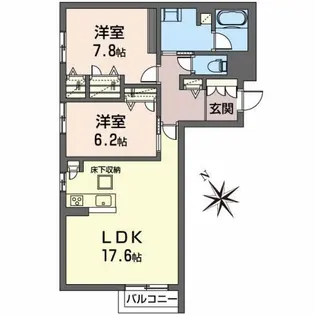 アイクレール【1階】の間取り