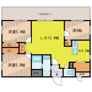 レジアスコート【7階】の間取り