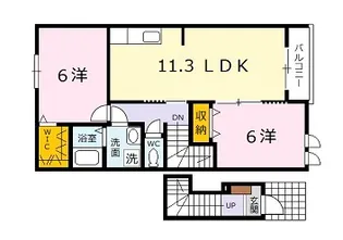 アヴェイラブルB棟【2階】の間取り