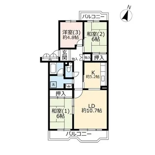 URせんげん台パークタウン四番街【2階】の間取り