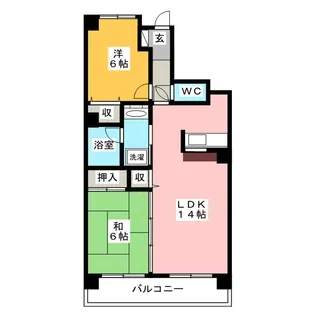 ライオンズマンション与野【3階】の間取り