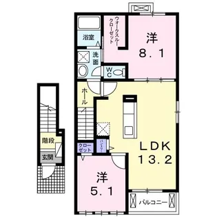 リバージュ海西II【2階】の間取り