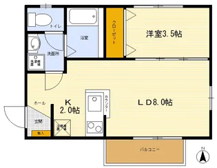 メゾン・ド・クレール【1階】の間取り