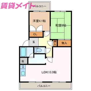 ハイツ弥風【3階】の間取り