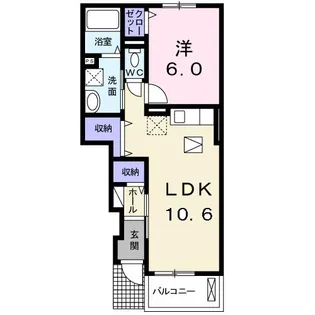 ウッド ベル フィオーレII【1階】の間取り