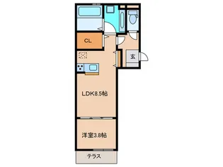 ラ・グリシーヌ【3階】の間取り