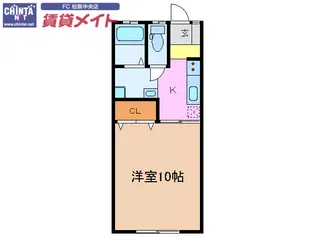 グリーンハイツ春木【1階】の間取り