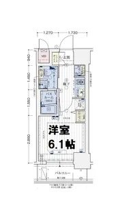 エステムコート難波WEST-SIDEIIIドームシティ【8階】の間取り
