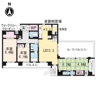 LUXENAKIYOMIZU-GOJO(【5階】の間取り